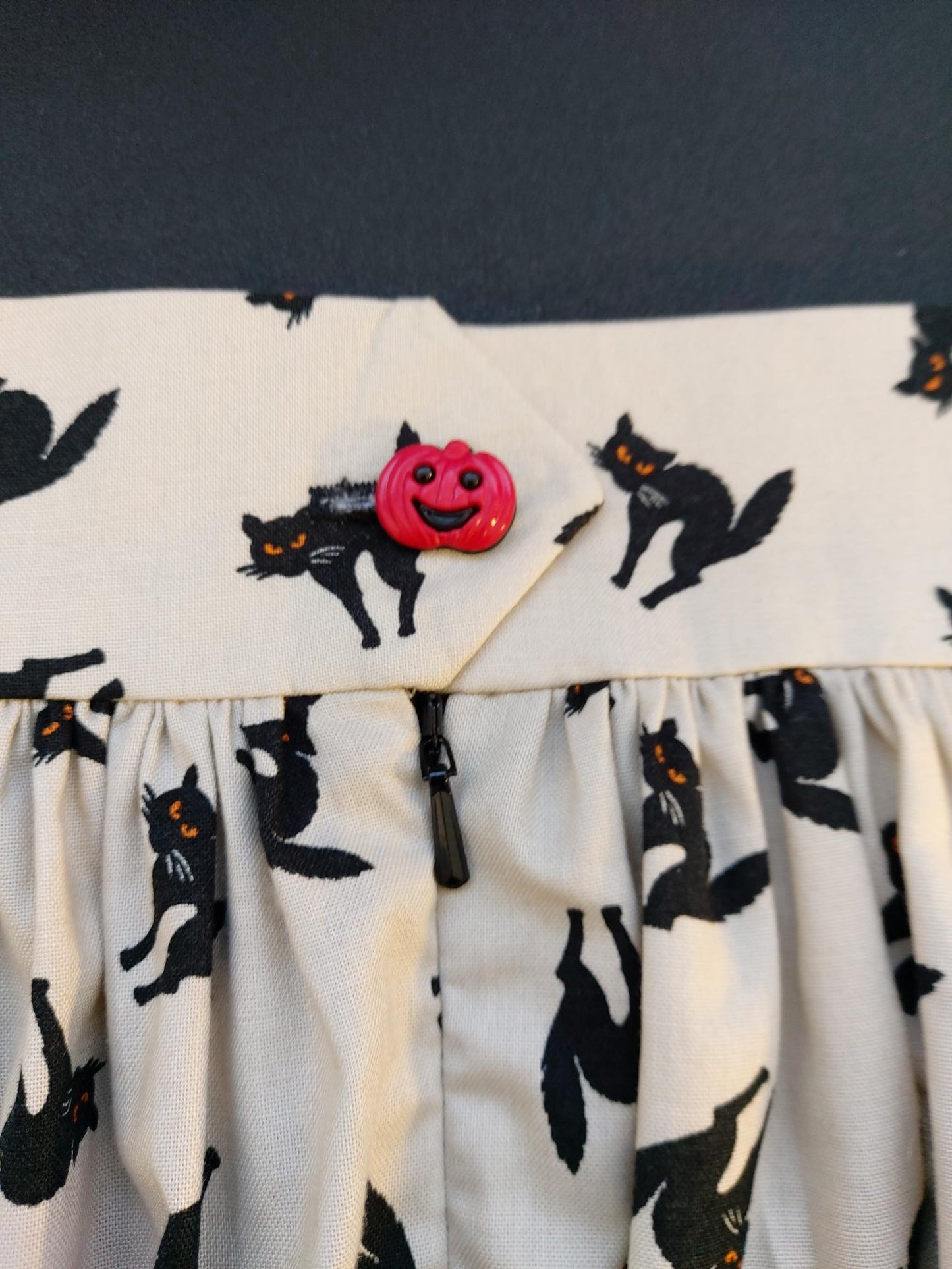 Linda McCarthy Studio Black Cats Halloween Skirt