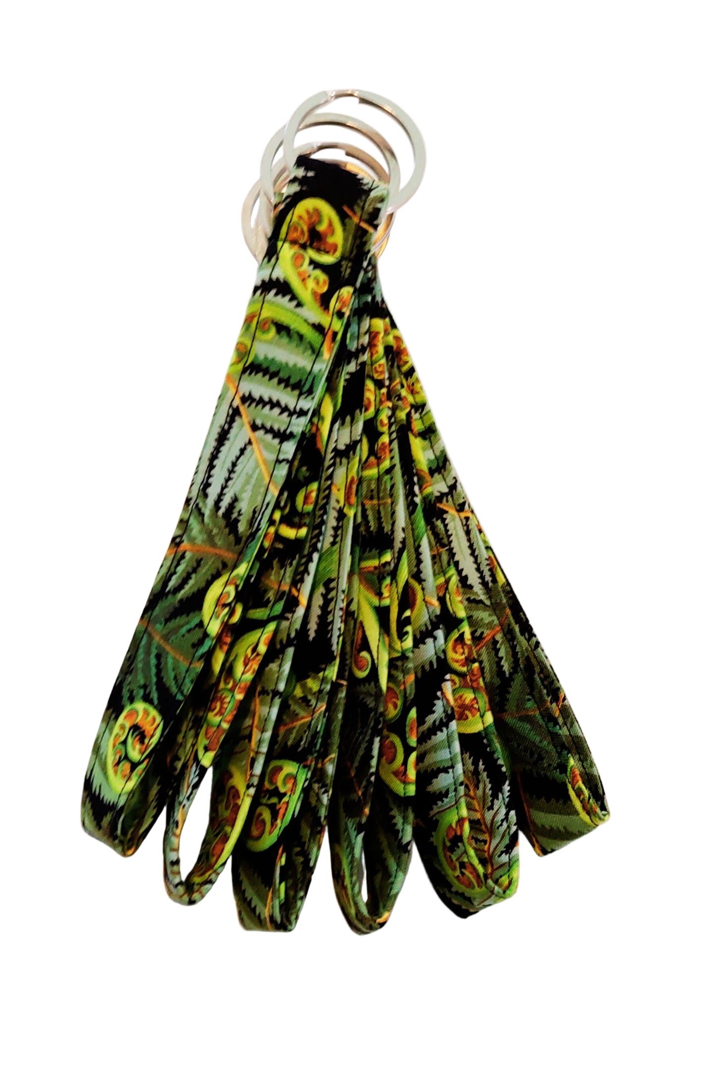 Wristlet Key Fob - Green/Black Kiwi Fern Print