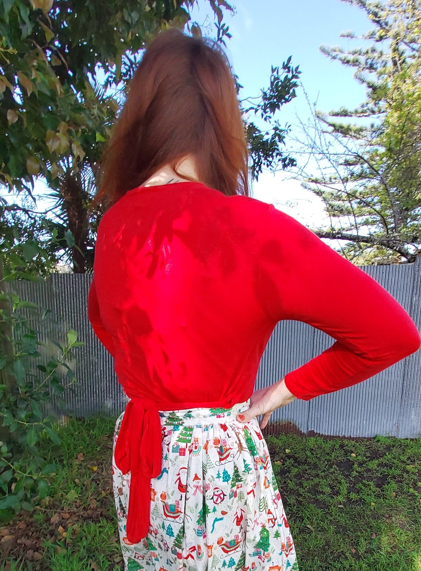 Retrospec'd Red Wrap Top
