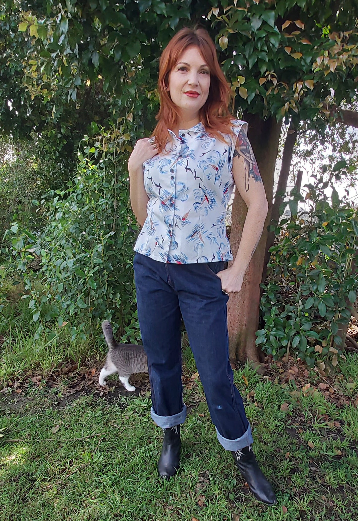 Retrospec'd Seaside Print Blouse
