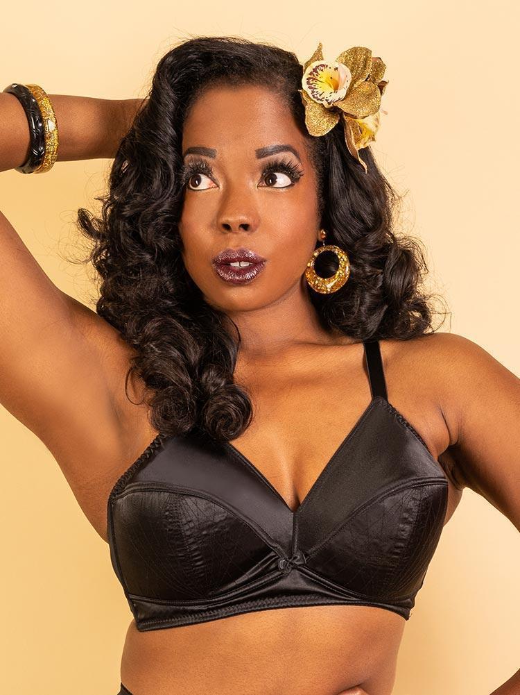 What Katie Did 1940's Style Bra - Black