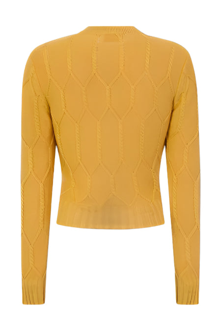 Banned Apparel Cable Knit Mustard Cardigan