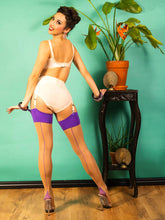 Load image into Gallery viewer, Champagne Purple Seamed Stockings What Katie Did
