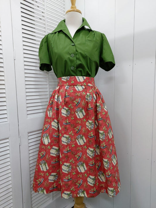 Linda McCarthy Studio Christmas Presents Skirt - Red
