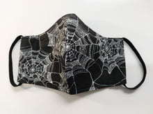 Load image into Gallery viewer, Face Mask-Black Spiderweb Lace Print

