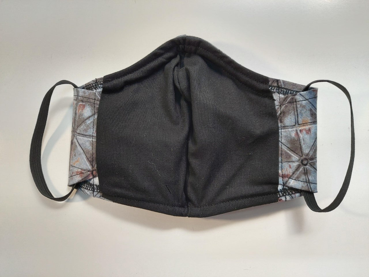 Linda McCarthy Studio Steampunk Grey Steel Print Face Mask