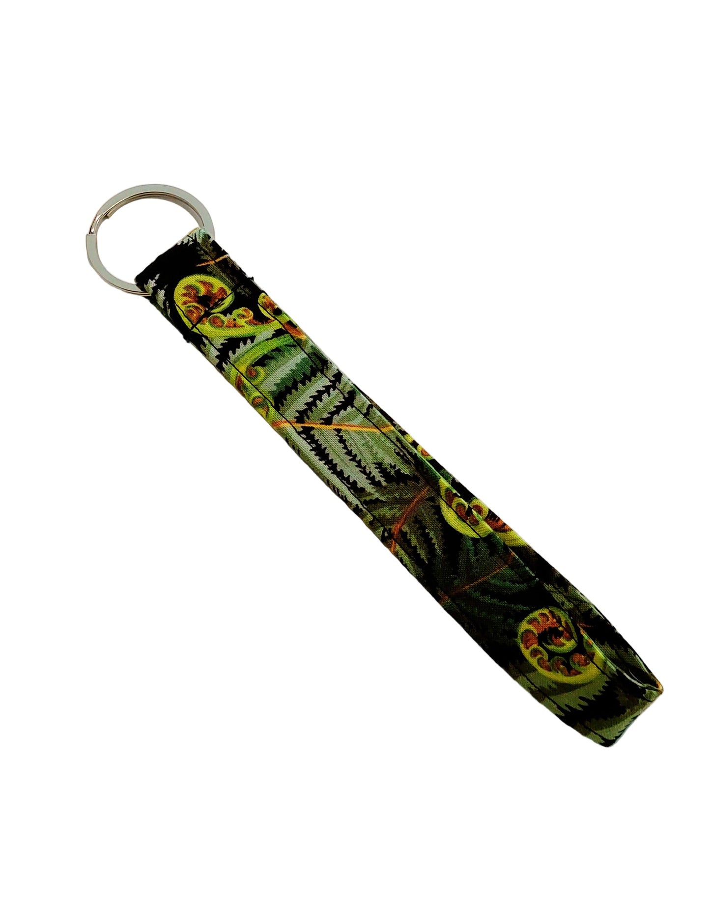Wristlet Key Fob - Green/Black Kiwi Fern Print
