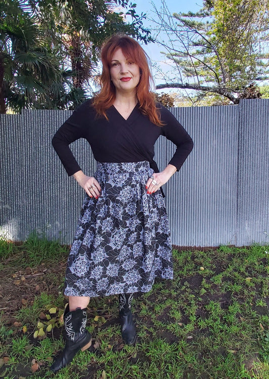 Halloween Skirt in Lace Spider Web Print