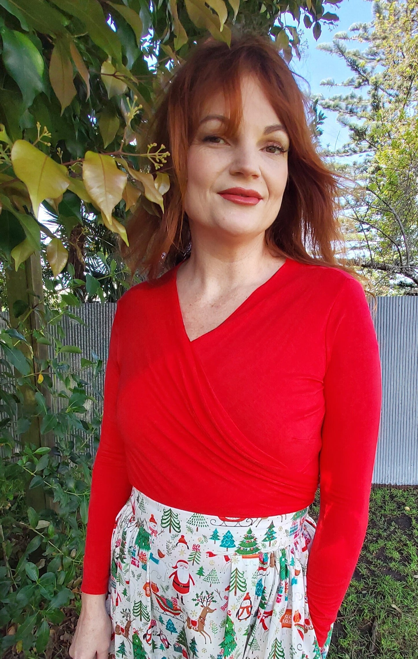 Retrospec'd Lillian Red Wrap Top