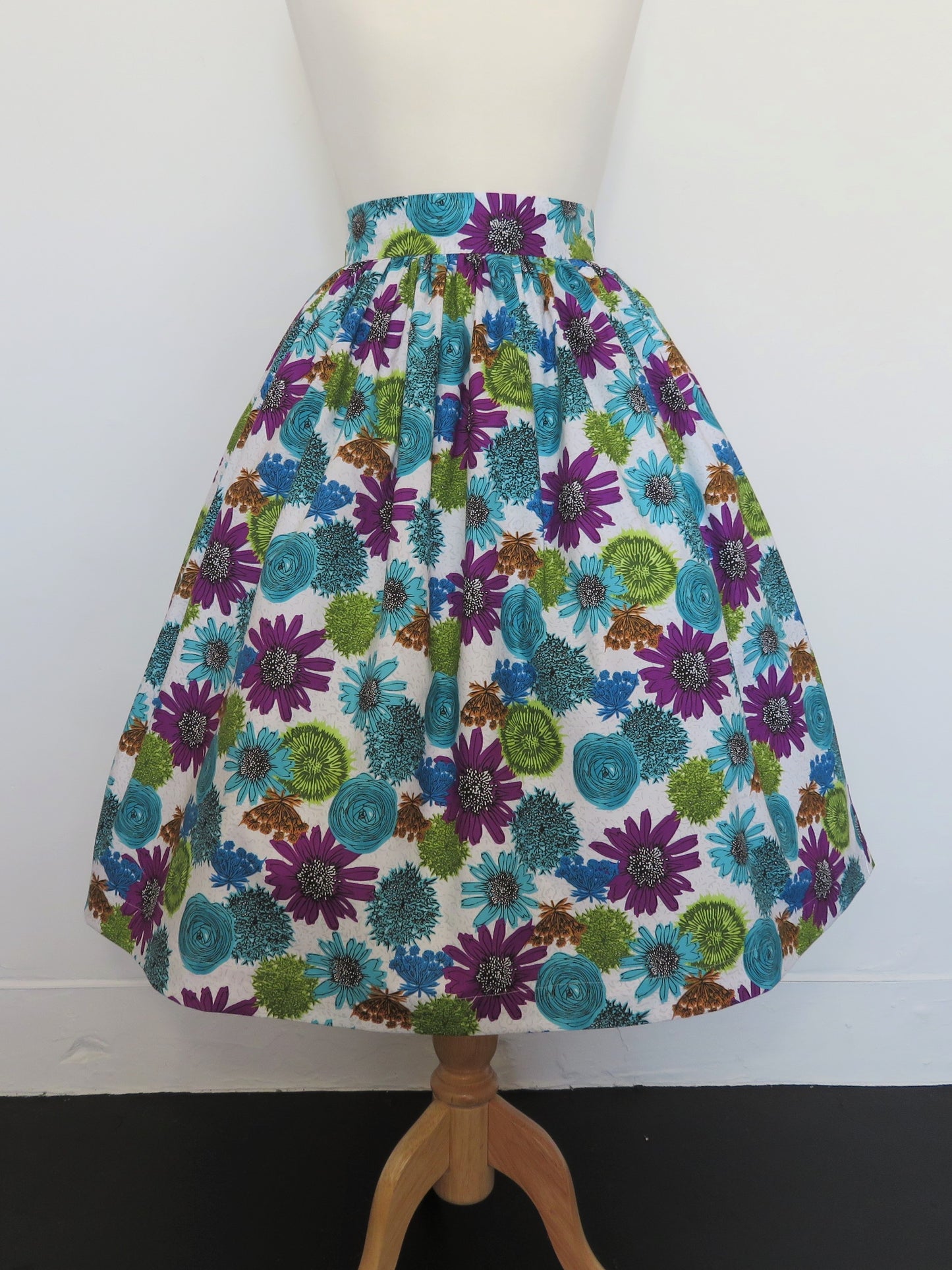 It's So You! Blue and Purple Floral  Skirt