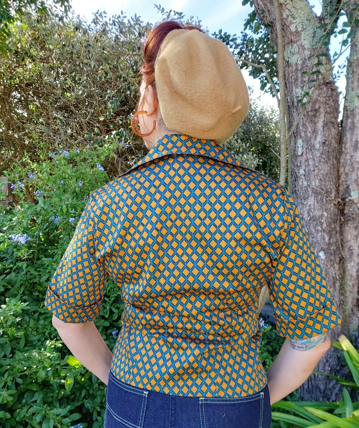 Freddie's of Pinewood 1950's Style Blouse - Diamond Print