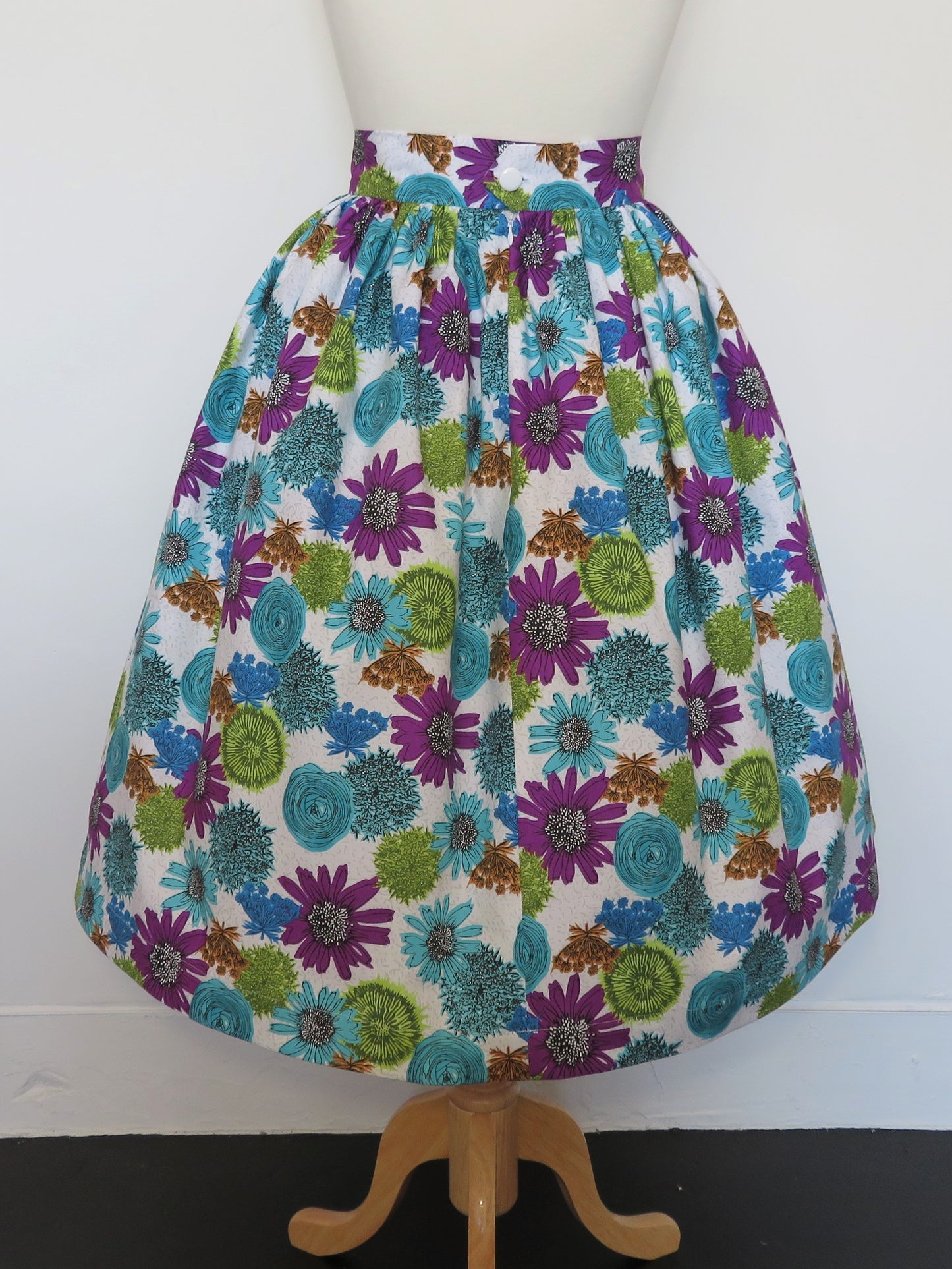 It's So You! Blue and Purple Floral  Skirt