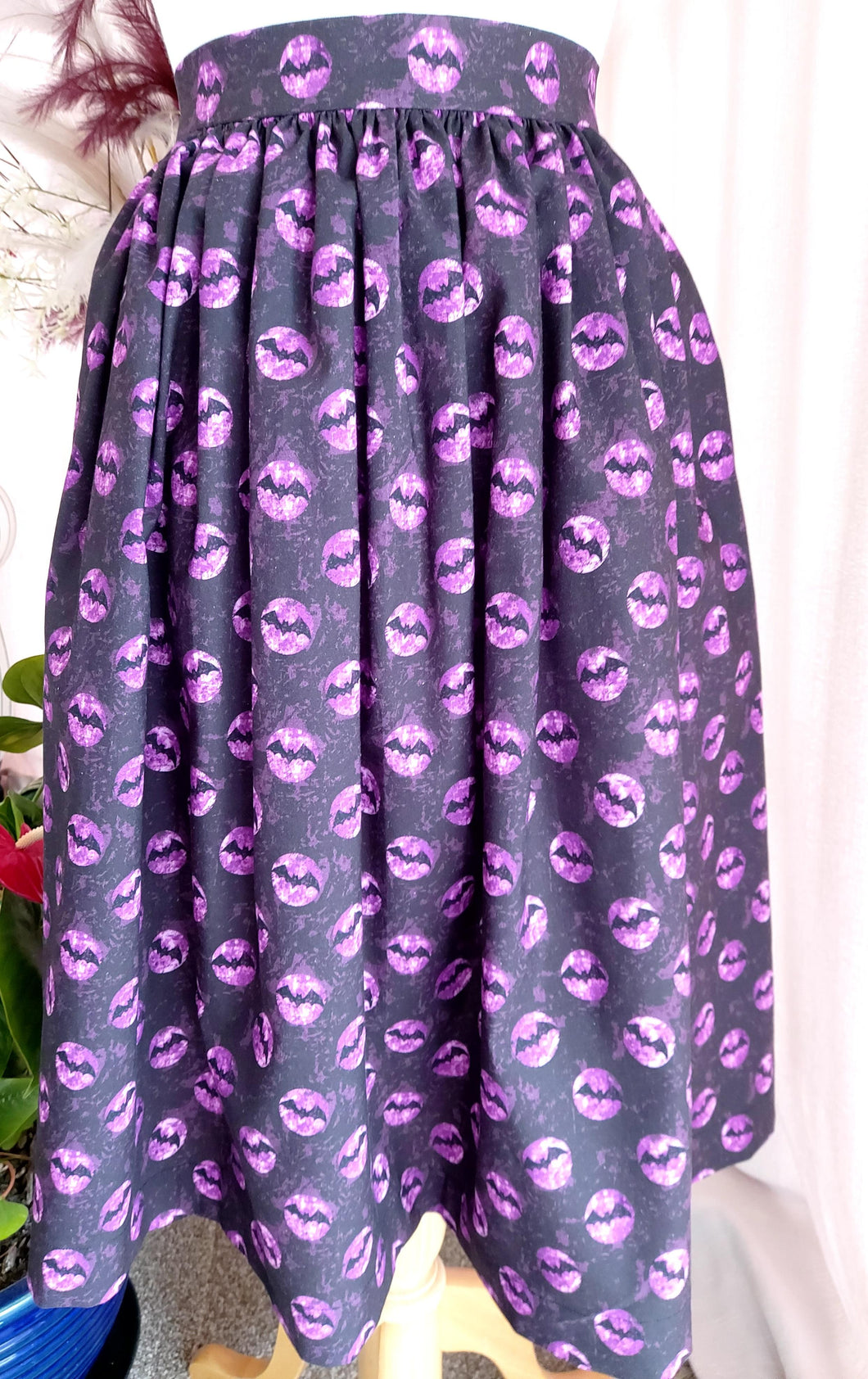Halloween Skirt in Purple with Bat Wings