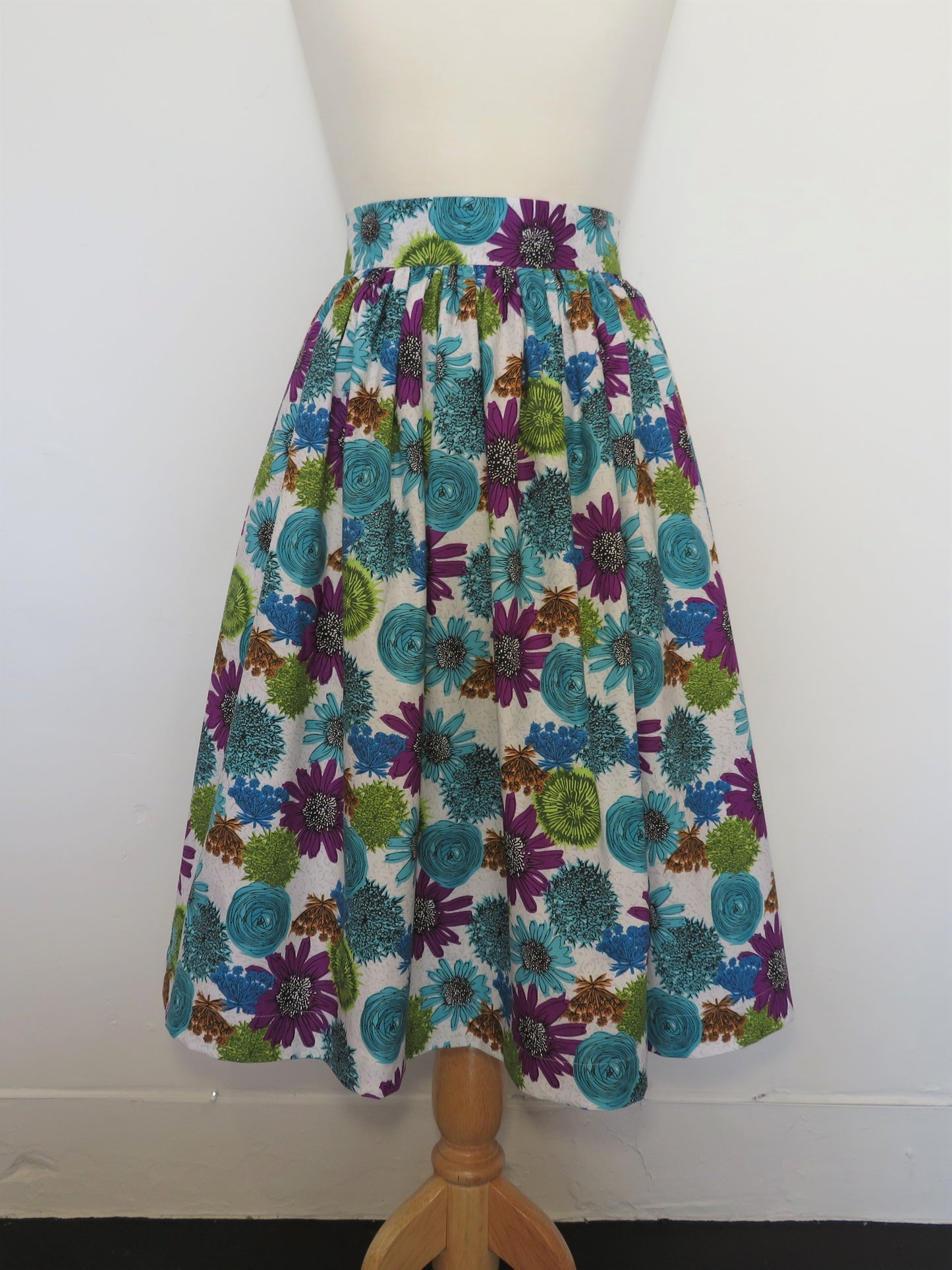 It's So You! Blue and Purple Floral  Skirt