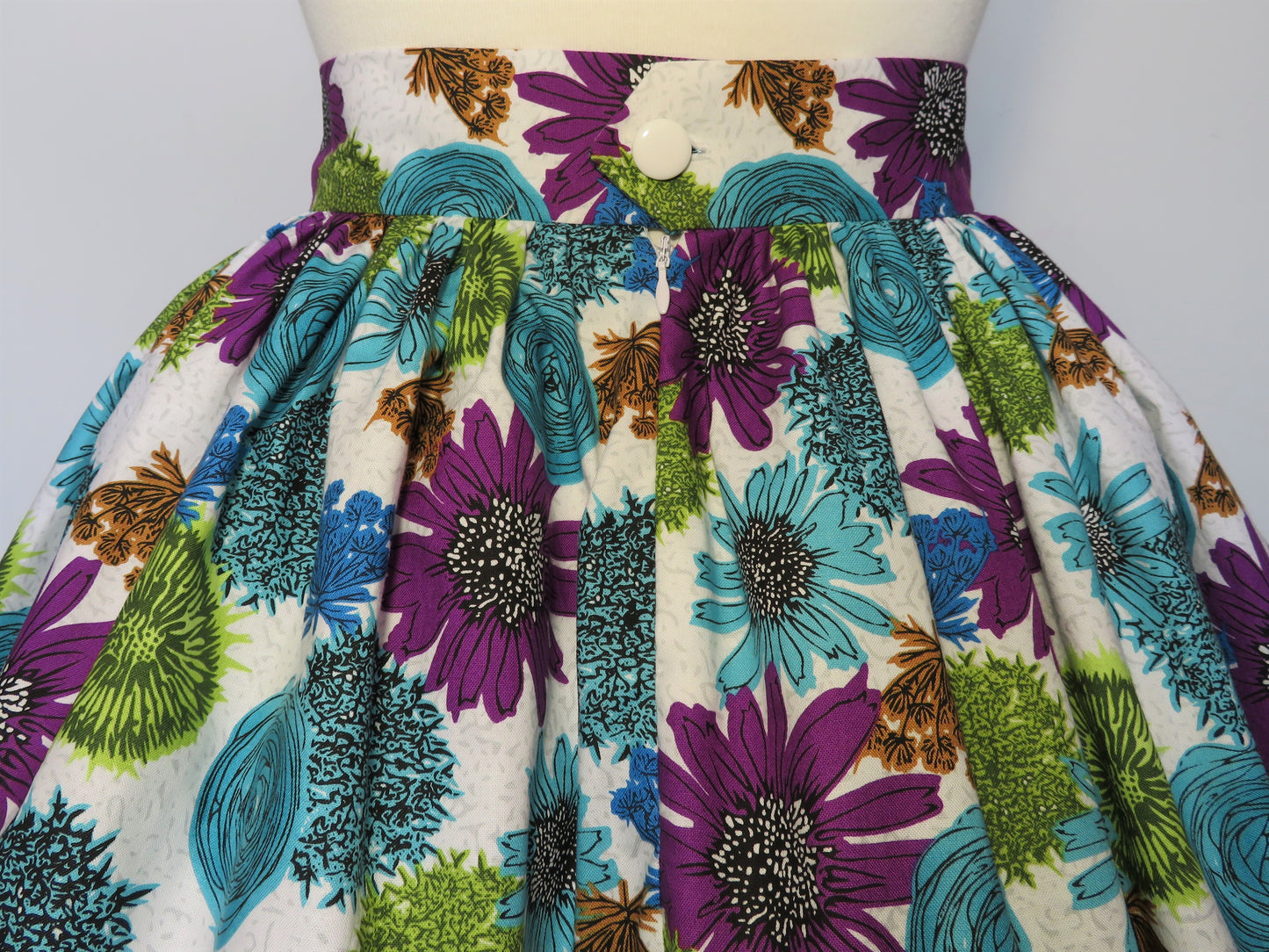 It's So You! Blue and Purple Floral  Skirt