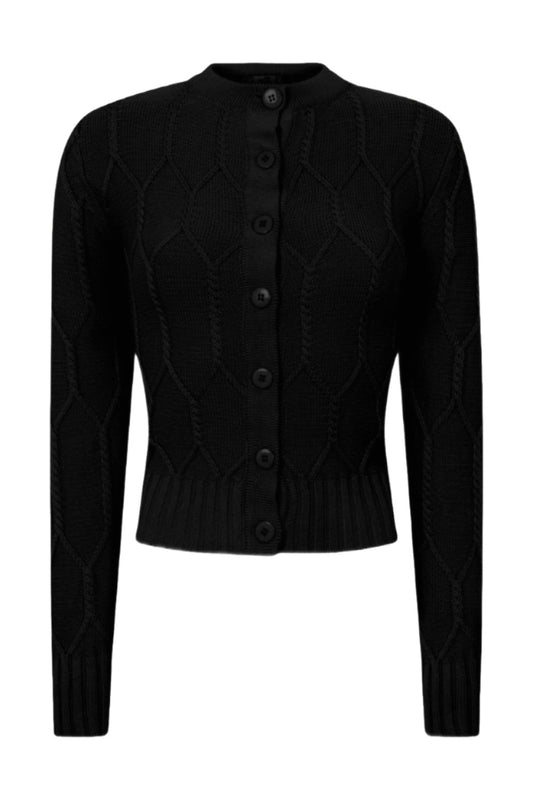 Banned Apparel Cable Knit Black Cardigan