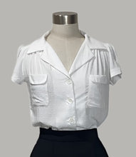 Load image into Gallery viewer, Retrospec&#39;d Evita Blouse in White Textured

