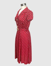 Load image into Gallery viewer, 1940&#39;s Style Scarlet Dress with White Dots Retrospec&#39;d
