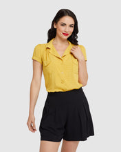 Load image into Gallery viewer, Retrospec&#39;d Evita Blouse in Mustard Textured
