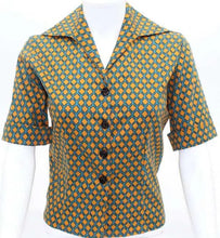 Load image into Gallery viewer, Freddie&#39;s of Pinewood 1950&#39;s Style Blouse - Diamond Print
