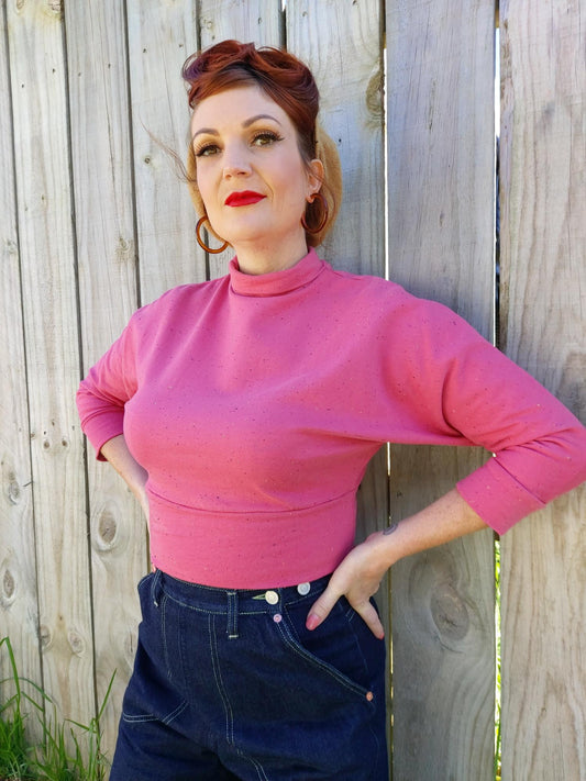 Freddie's of Pinewood 1950's Style Beatnik Top - Rose Pink