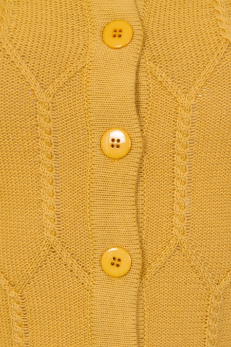 Banned Apparel Cable Knit Mustard Cardigan