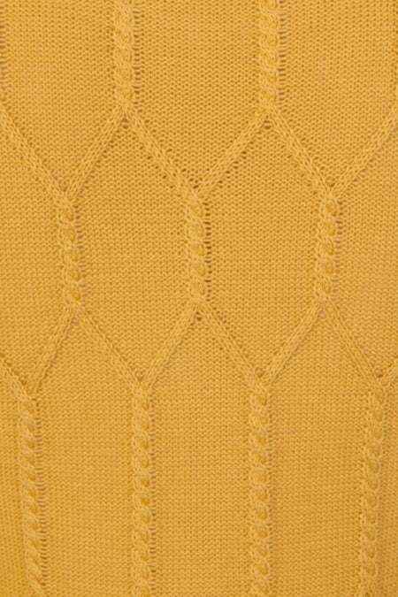 Banned Apparel Cable Knit Mustard Cardigan