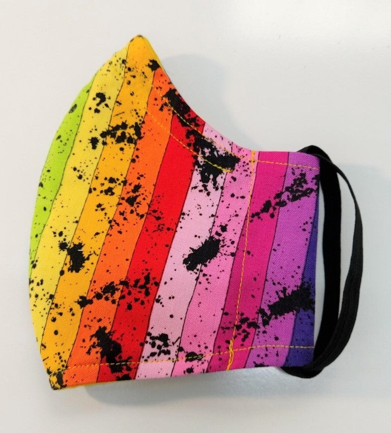 Face Mask-Painted Rainbow Print