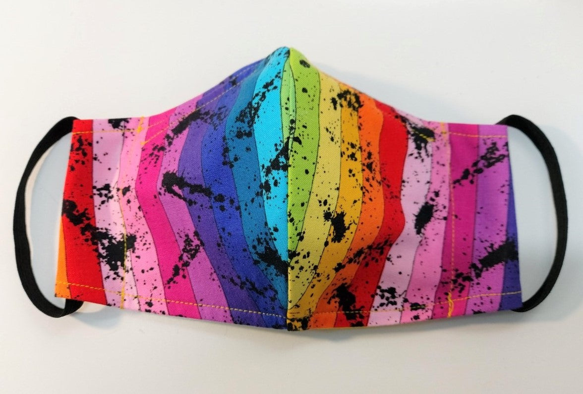 Face Mask-Painted Rainbow Print