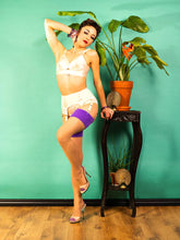Load image into Gallery viewer, Champagne Purple Seamed Stockings What Katie Did
