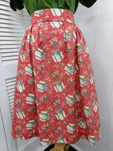 Load image into Gallery viewer, It&#39;s So You!-Christmas Print Skirt - Holiday Presents in Red
