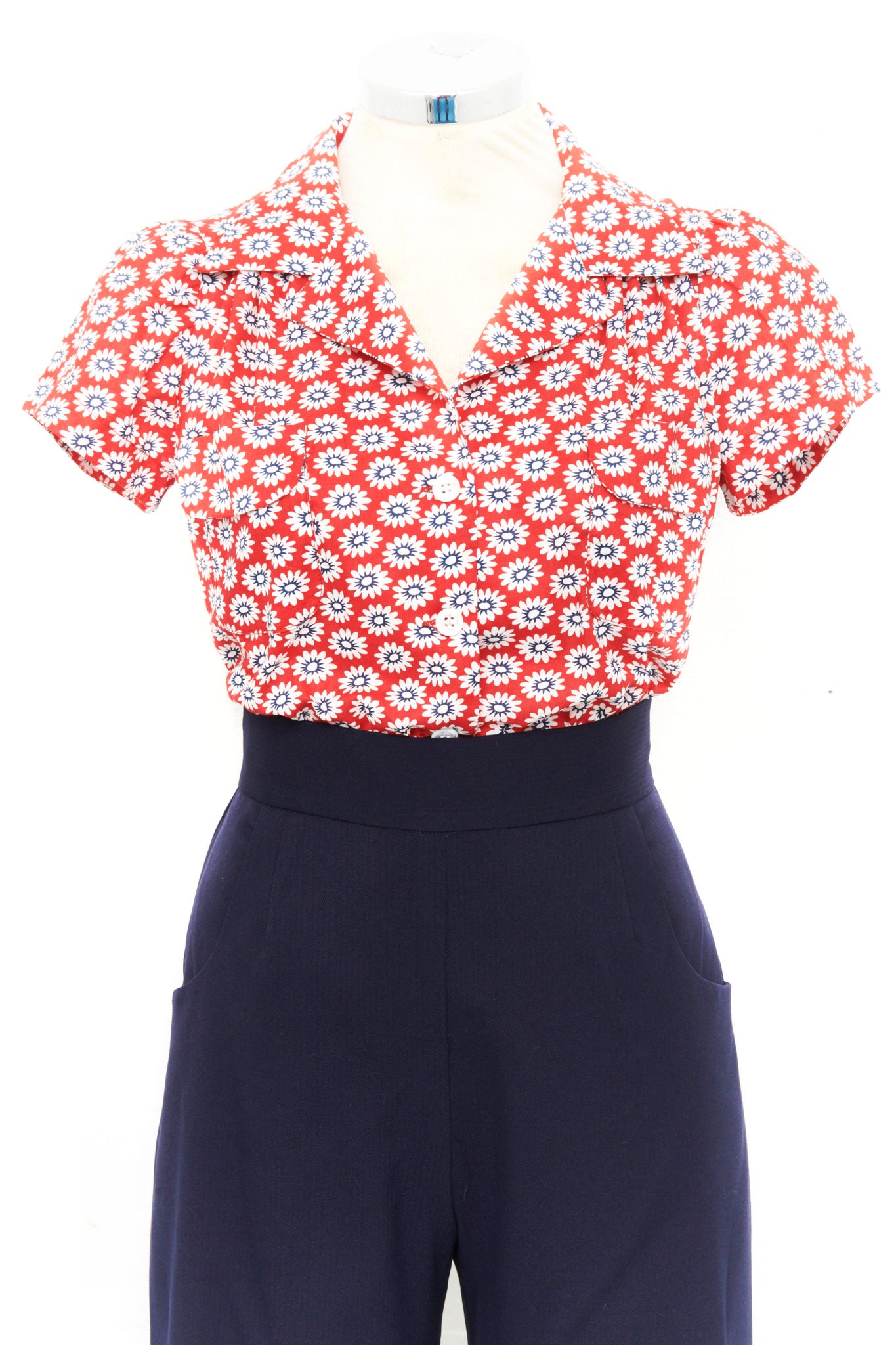 Retrospec'd Blouse Daisy Red