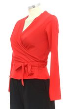 Load image into Gallery viewer, Retrospec&#39;d Lillian Wrap Top Red
