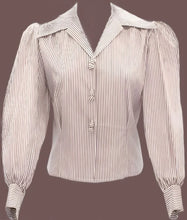 Load image into Gallery viewer, Freddie&#39;s of Pinewood 1940&#39;s Style Blouse Bisket Stripe
