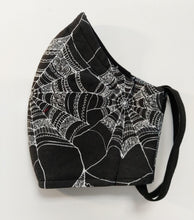 Load image into Gallery viewer, Face Mask-Black Spiderweb Lace Print
