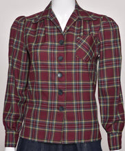 Load image into Gallery viewer, Freddie&#39;s of Pinewood 1940&#39;s Style Burgundy Plaid Shirt
