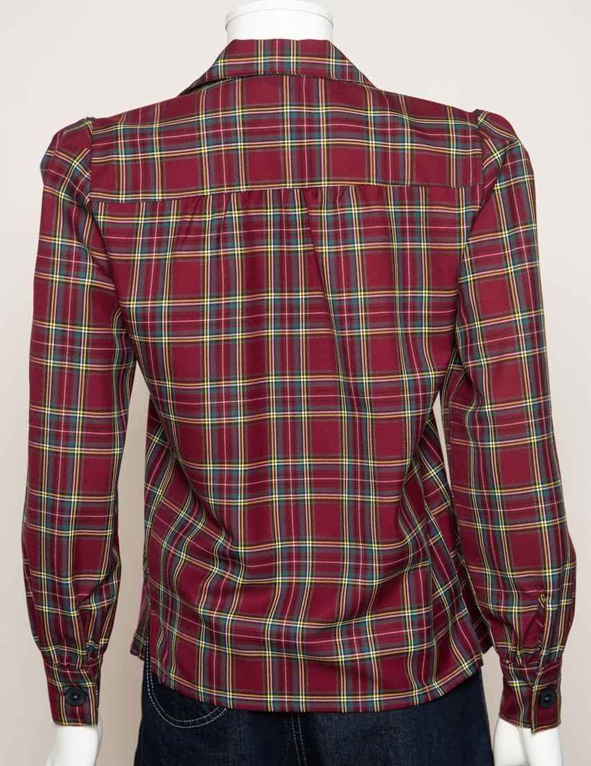 Freddie's of Pinewood 1940's Style Burgundy Plaid Shirt