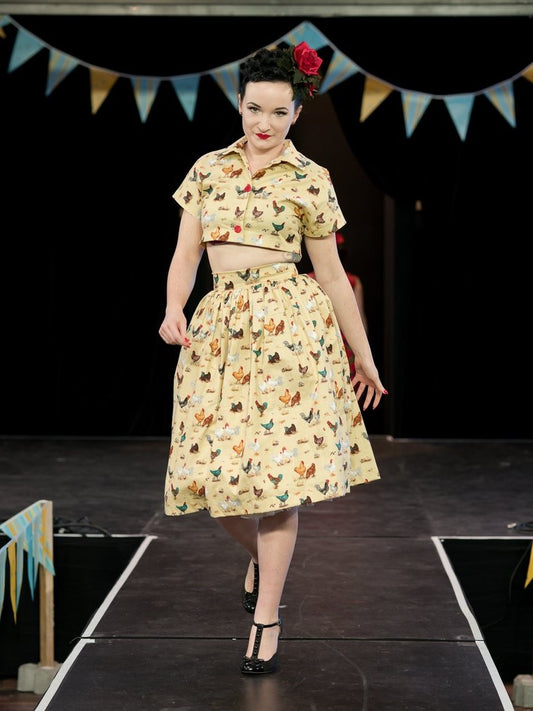 Cluckin' Cute: Chook Print Skirt